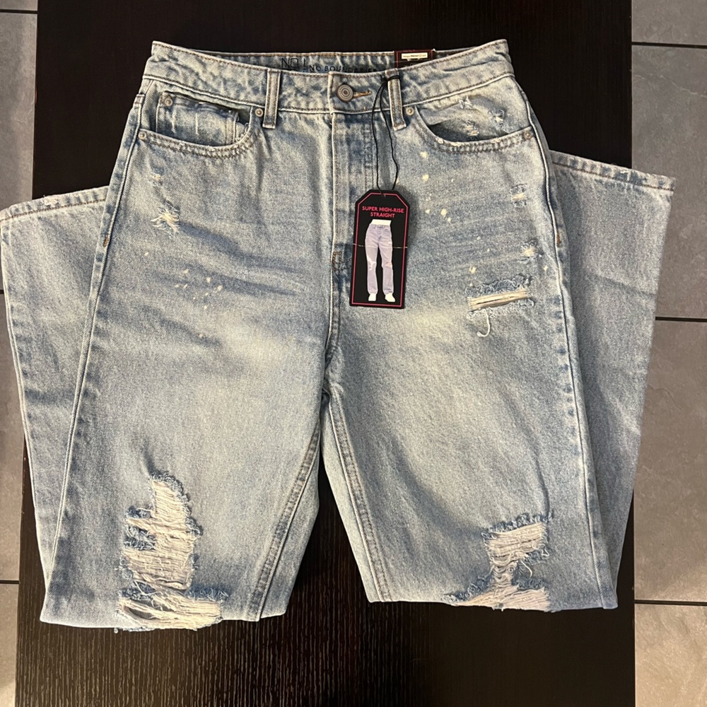 Light Blue Distressed Denim Jeans